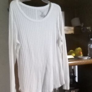No Boundaries White Ribbed Blouse